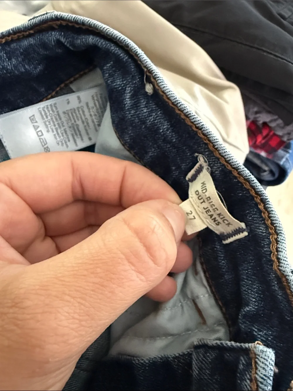 Madewell Dark Blue Mid Rise Kick Out Jeans with Button Fly Size 27